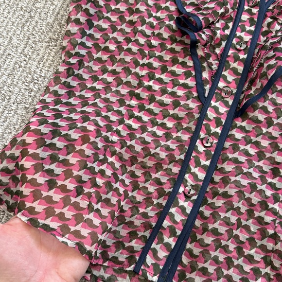 Odille sheer puff sleeve button down blouse - Picture 5 of 7